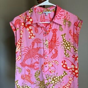 Maison D’ Amelie Pink Lobster Top